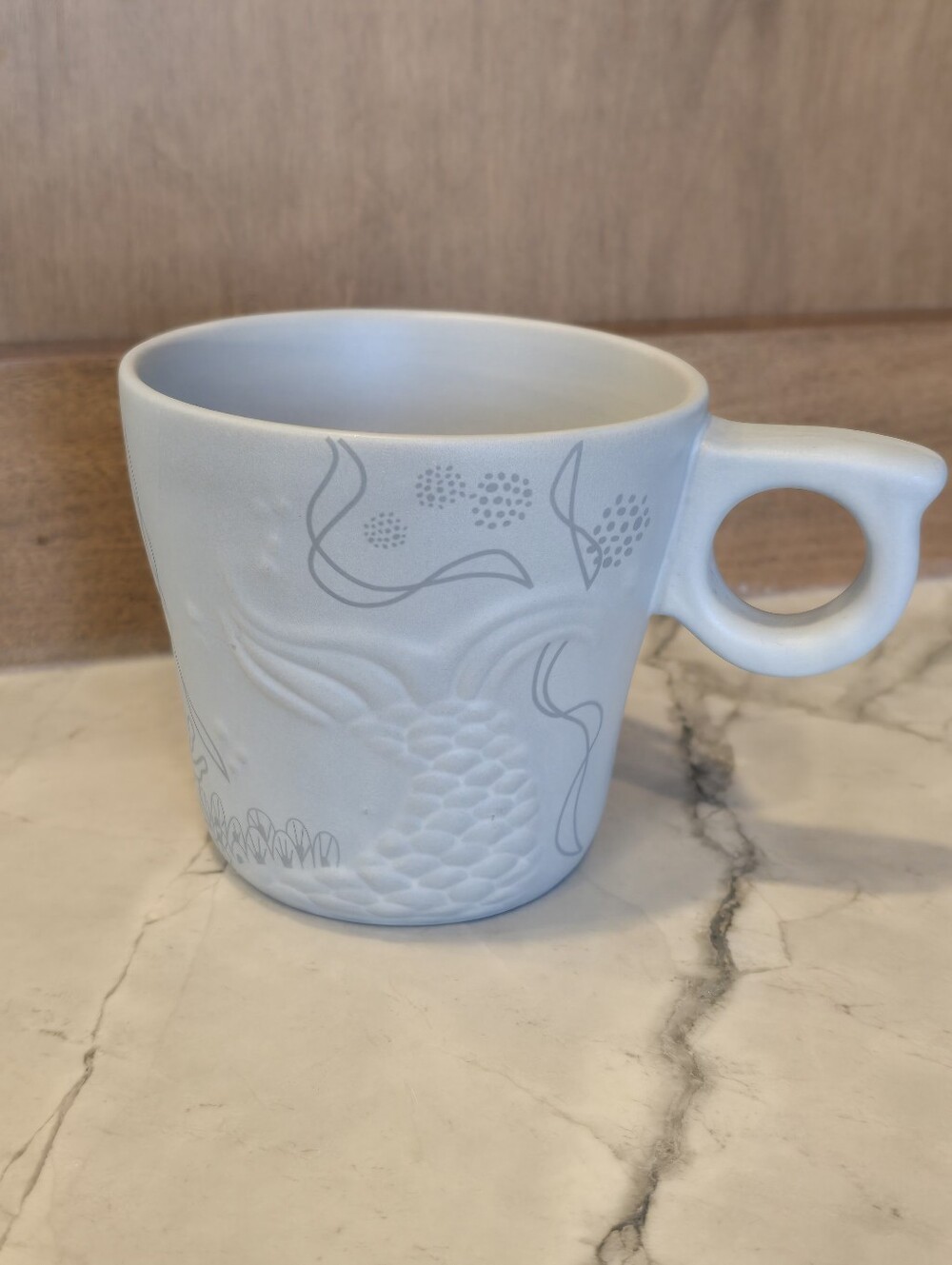 Starbucks Siren Tail Mug: 2016 Anniversary Matte Gray Stoneware 12 oz Coffee Cup